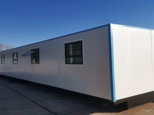 Contemporary park home office building designed by ADC Container Solutions, showcasing a functional workspace with efficient layout and high-quality materials