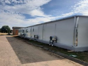 Prefab office building by ADC Container Solutions for modern and flexible workspace solutions.